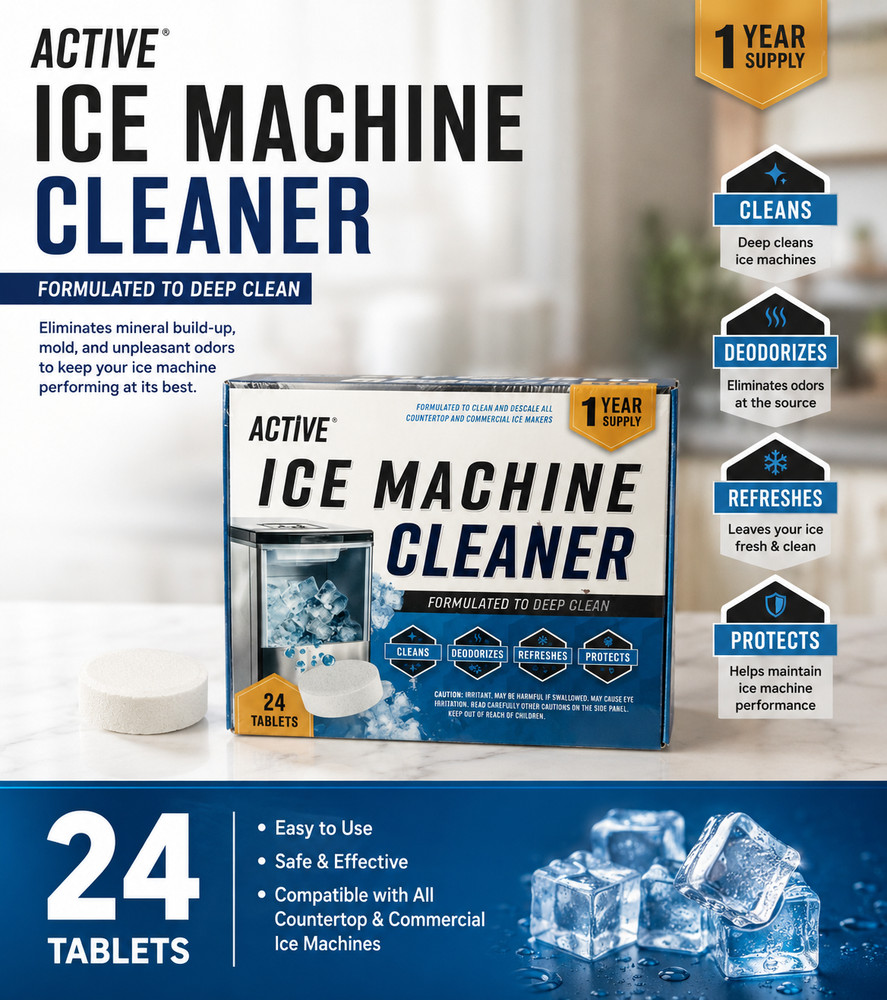 Active - ICE Machine Cleaner - 24 Pack - 12 Month Supply - SEALED