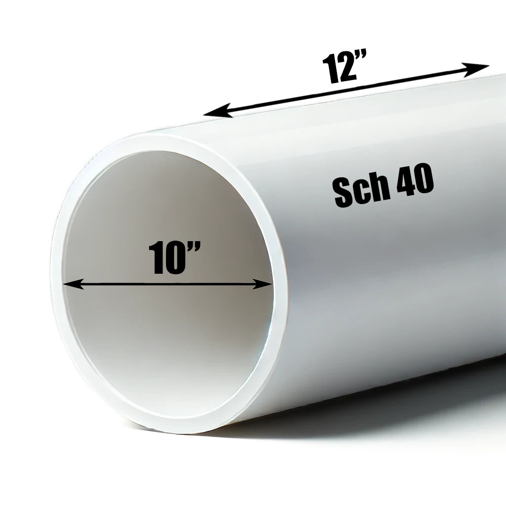 10" PVC Pipe | Schedule 40 | Custom Cut Lengths 12"-96" | Culvert & Plumbing gallery