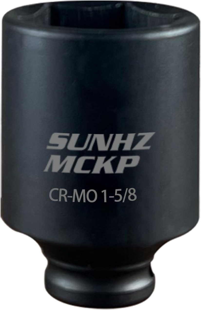 SUNHZMCKP 1/2 Inch Drive Impact Socket, SAE 1-5/8 in Deep 6 Point Socket, CR-MO, gallery