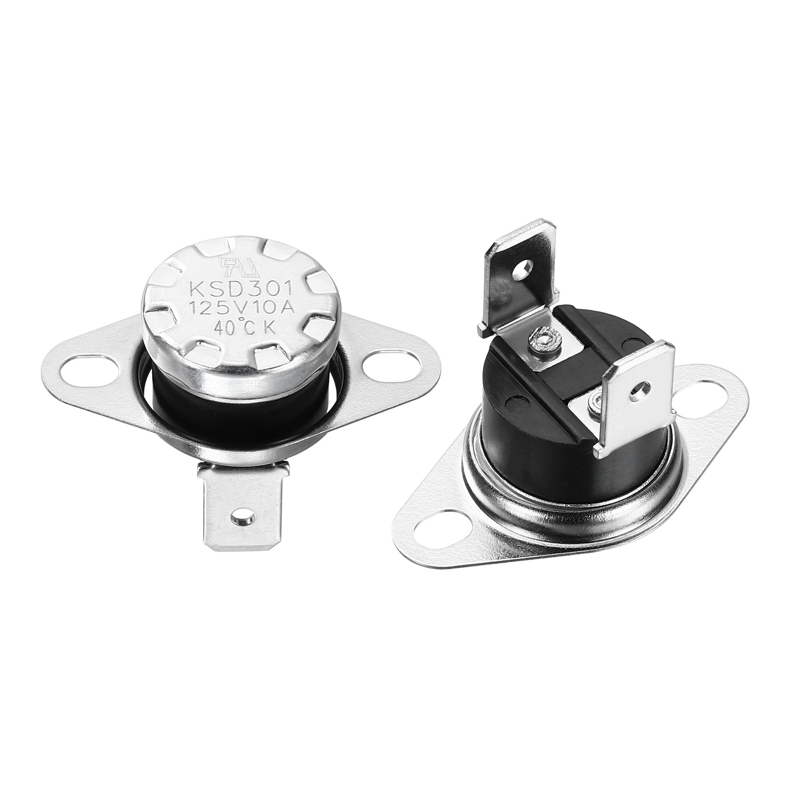 2Pcs KSD301 Snap Disc Temperature Switch, 40°C/104°F 10A for Oven , NO gallery