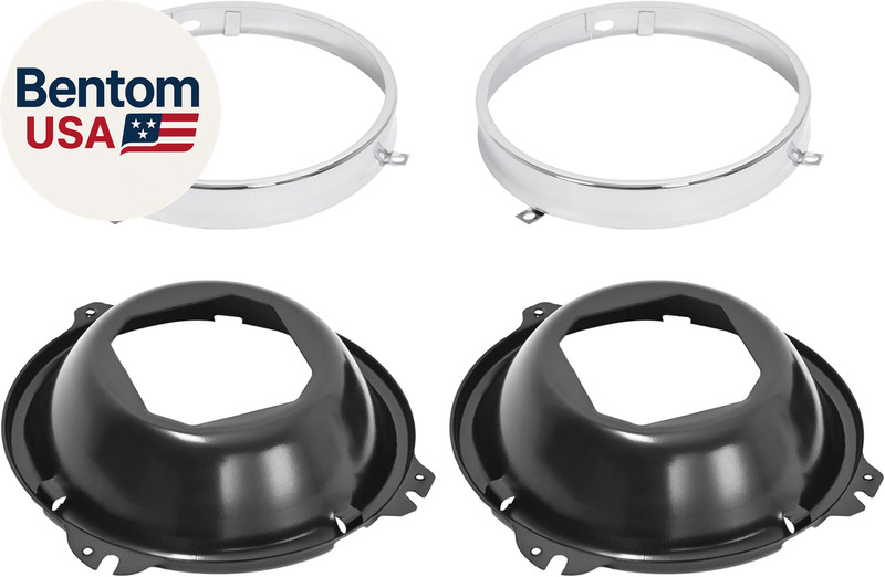 8PCS Front Headlight Molding+Headlight Bucket Compatible with 1964-1970 Chevrole gallery