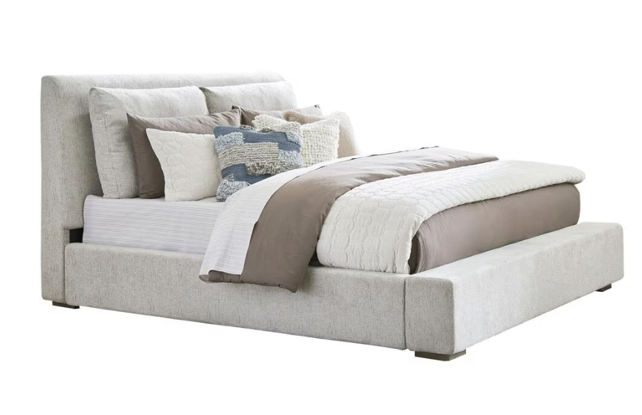 Grey/white King Upholstered bedframe gallery