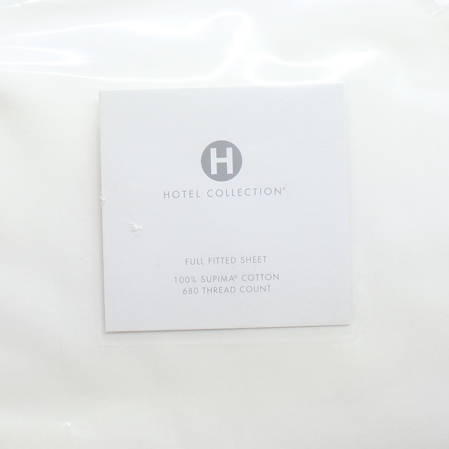 Hotel Collection 680 Thread Count 100% Supima Cotton Fitted Sheet White Full gallery