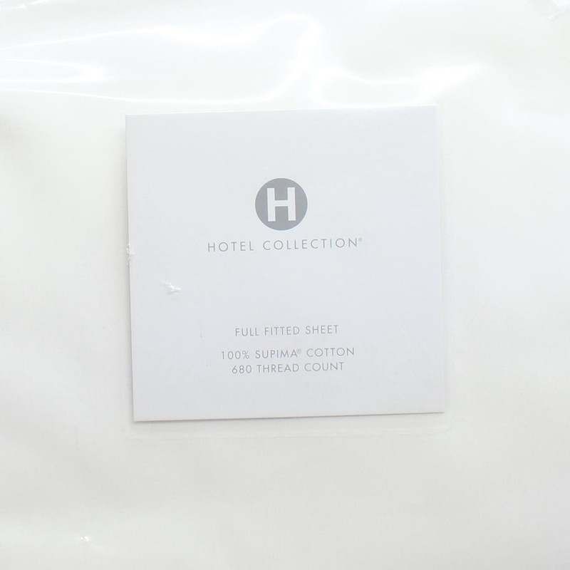 Hotel Collection 680 Thread Count 100% Supima Cotton Fitted Sheet White Full gallery
