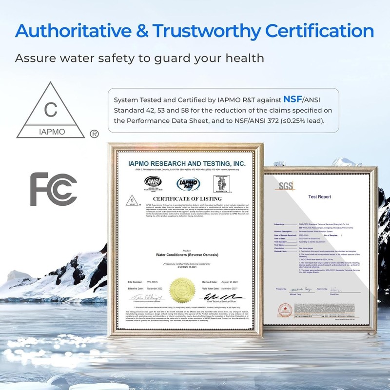 Waterdrop G3P600 Reverse Osmosis System, NSF/ANSI 58 & 372 Certified, 600 GPD gallery