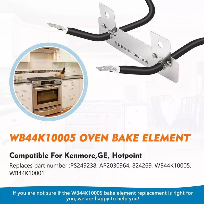 Self Clean Range Oven Bake Unit Lower Heating Element WB44K10005 for GE gallery