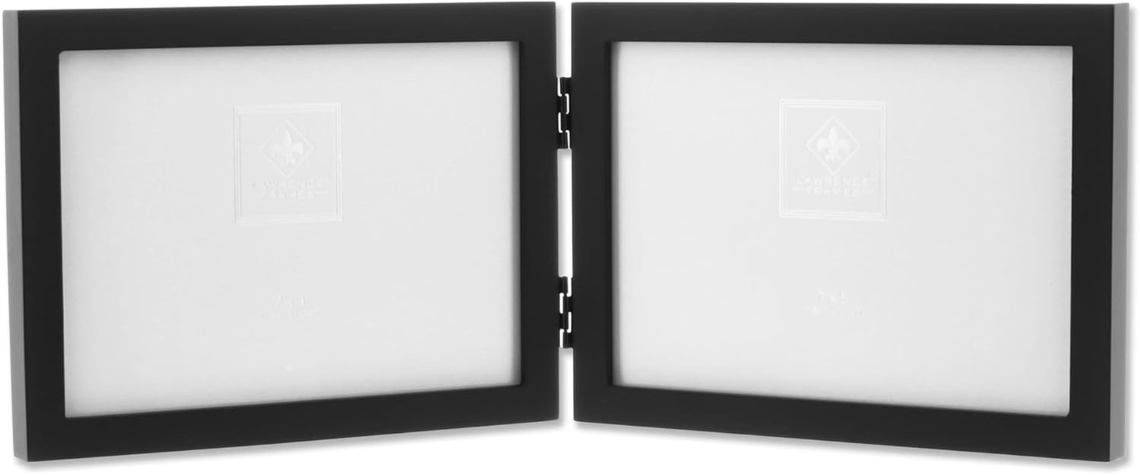 Hinged Double (Horizontal) Black Wood Picture Frame, Gallery Collection, 5 by 7- gallery