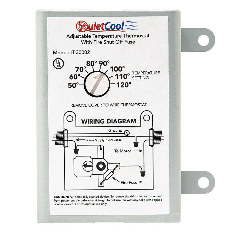Attic Fan Mechanical Replacement Thermostat with Built-In Fire Safety Shut Off gallery