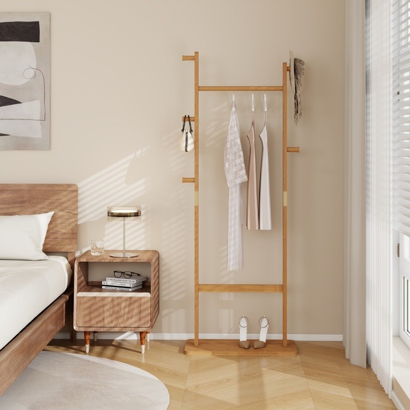 71" Coat Racks solid wood hanger Solid environmental protection easy to assemble gallery