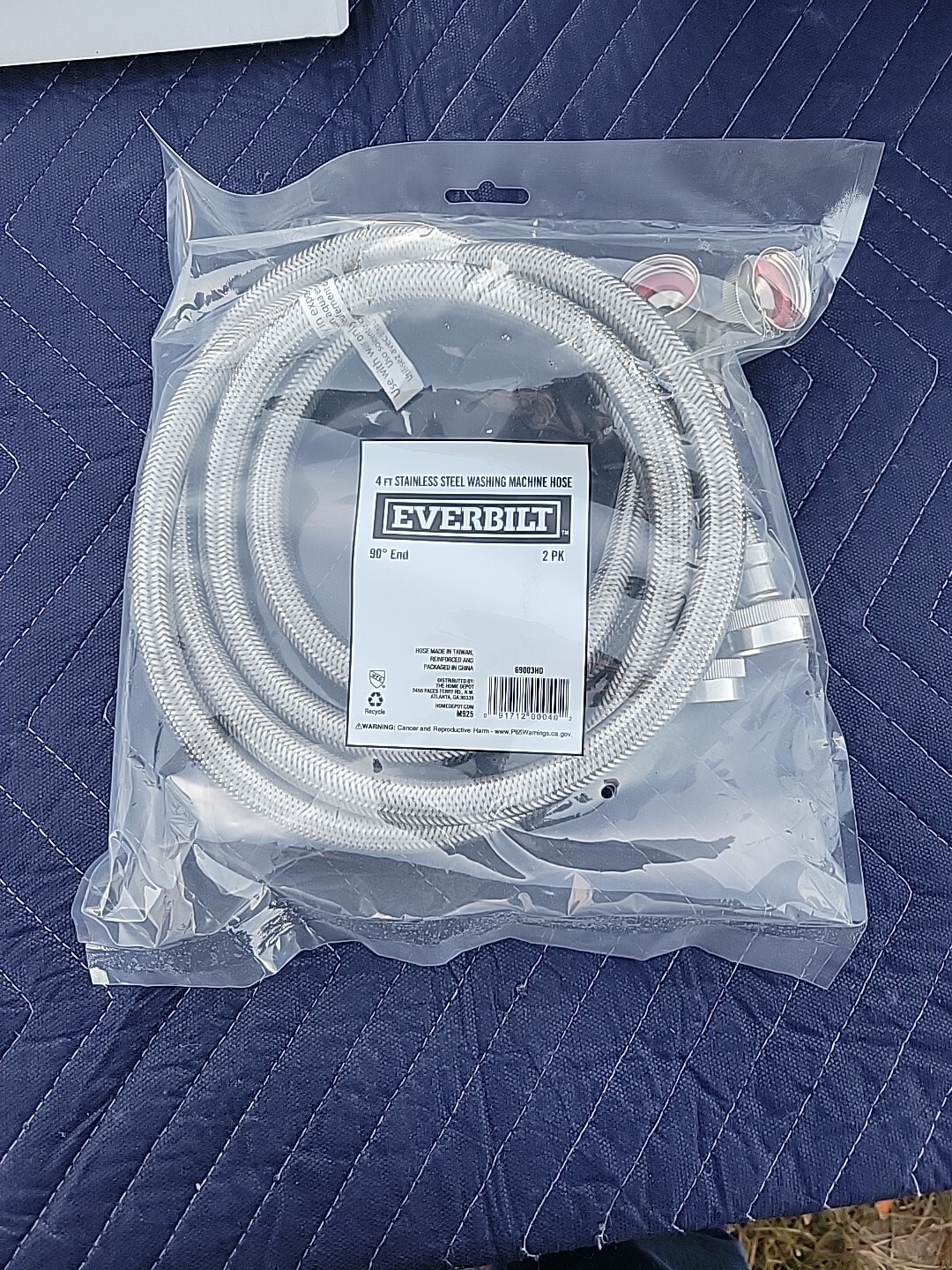 Everbilt 4 ft. Polymer Coated Stainless Steel Washing Machine Connector (2-Pack) gallery