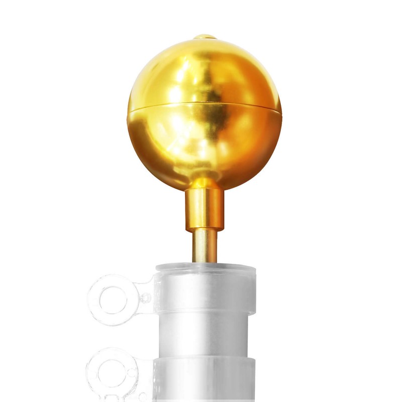 Anley Authentic 3" Flagpole Ball Topper Ornament - Gold Anodized Aluminum Finish gallery