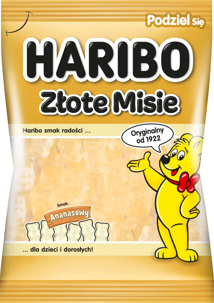Haribo gummies Gold Bears PINEAPPLE ONLY Made in Poland 160g FREE SHIPPING