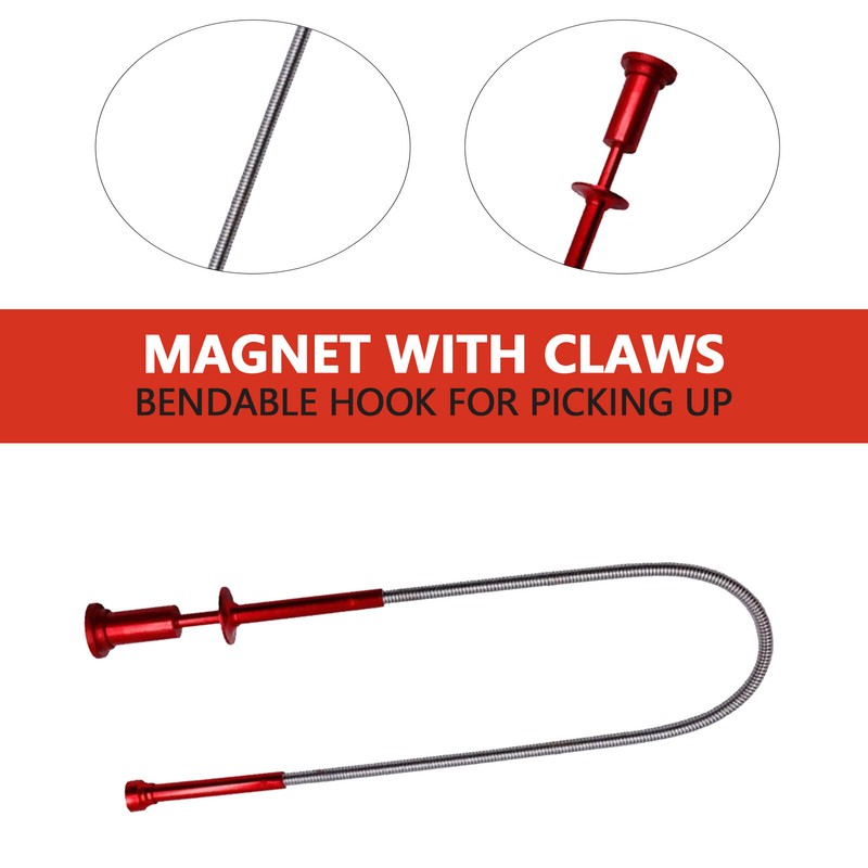 24" LED Magnetic Flexible Mechanic Claw Pick-Up Tool Spring Loaded Parts Grabber gallery