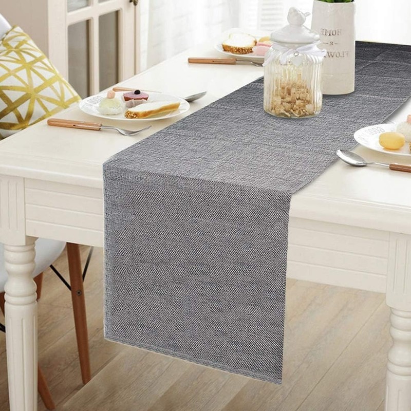 Versatile 14 x 48 Inch Gray Table Runner for Farmhouse Décor & Outdoor Picnics gallery