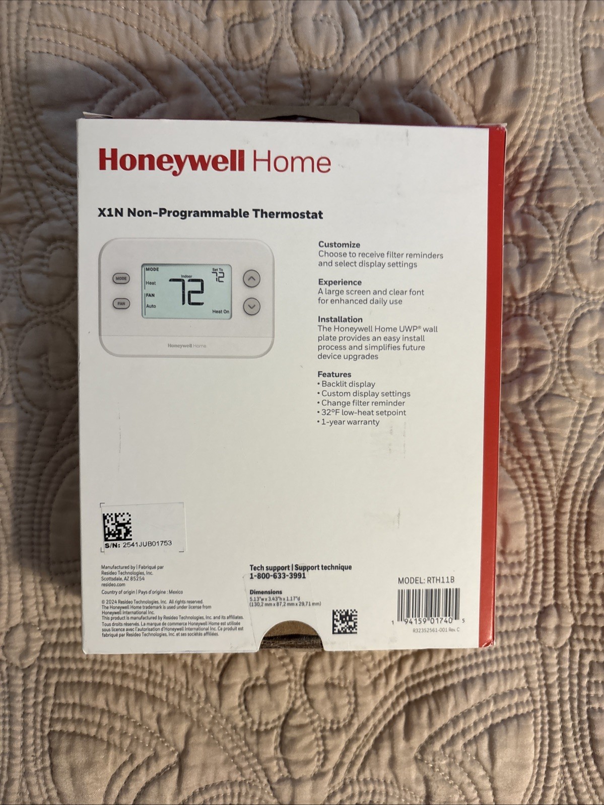 Honeywell Home 24-Volt Non-Programmable Mechanical Thermostat X1N gallery