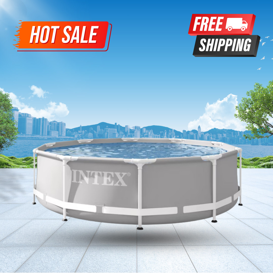 [FASH SALE] Intex Prism Metal Frame Round Pool 10ft x 30in Above Ground No Pump gallery
