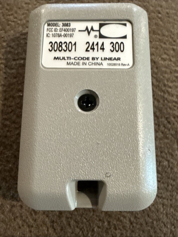 MULTI-CODE 3083 Garage Door Openers 2 Button Mini Remote Control 300MHz Silver gallery