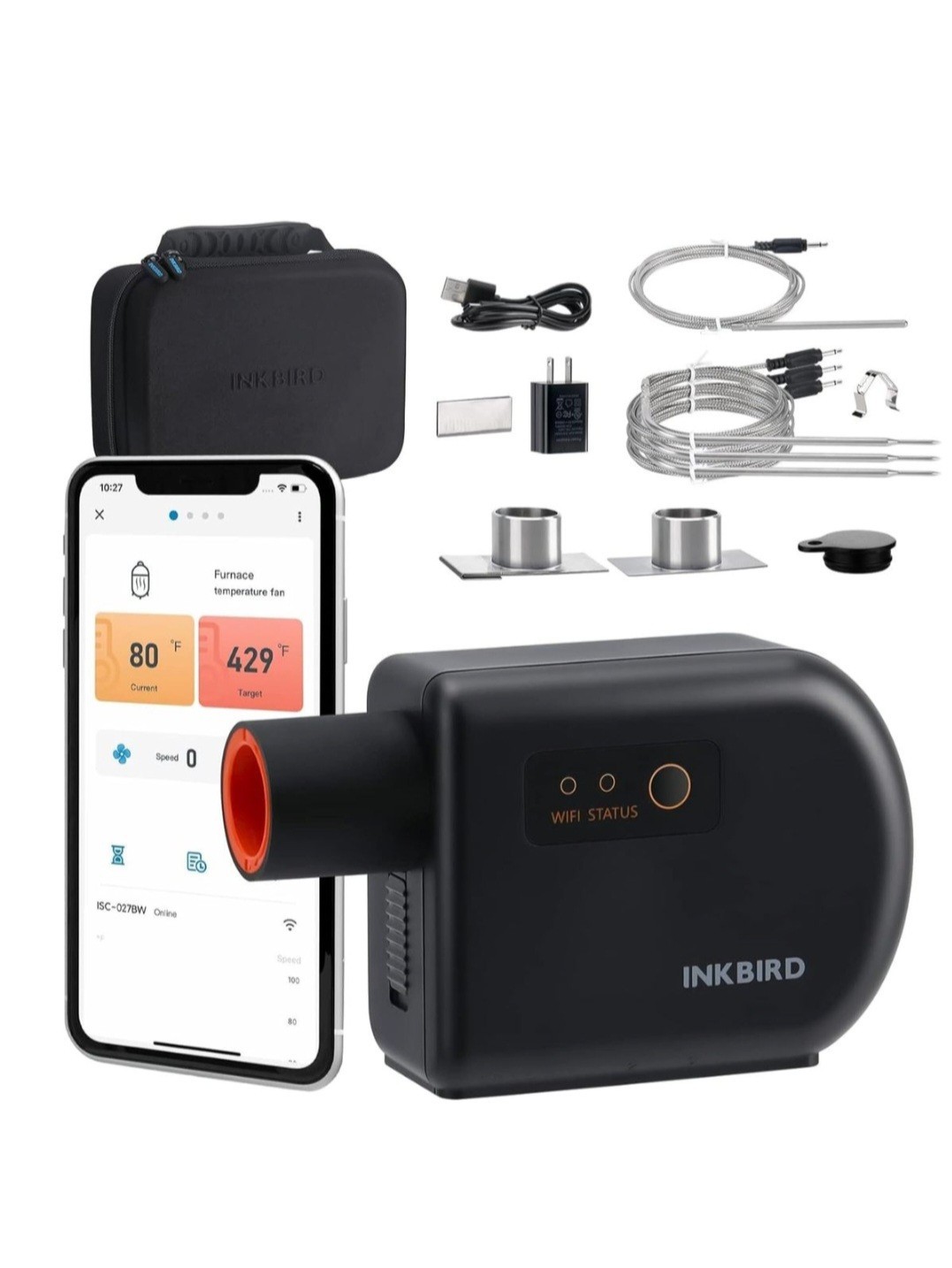 Wi-Fi & Bluetooth BBQ Smoker Temperature Controller with Automatic Smoker Fan, I gallery