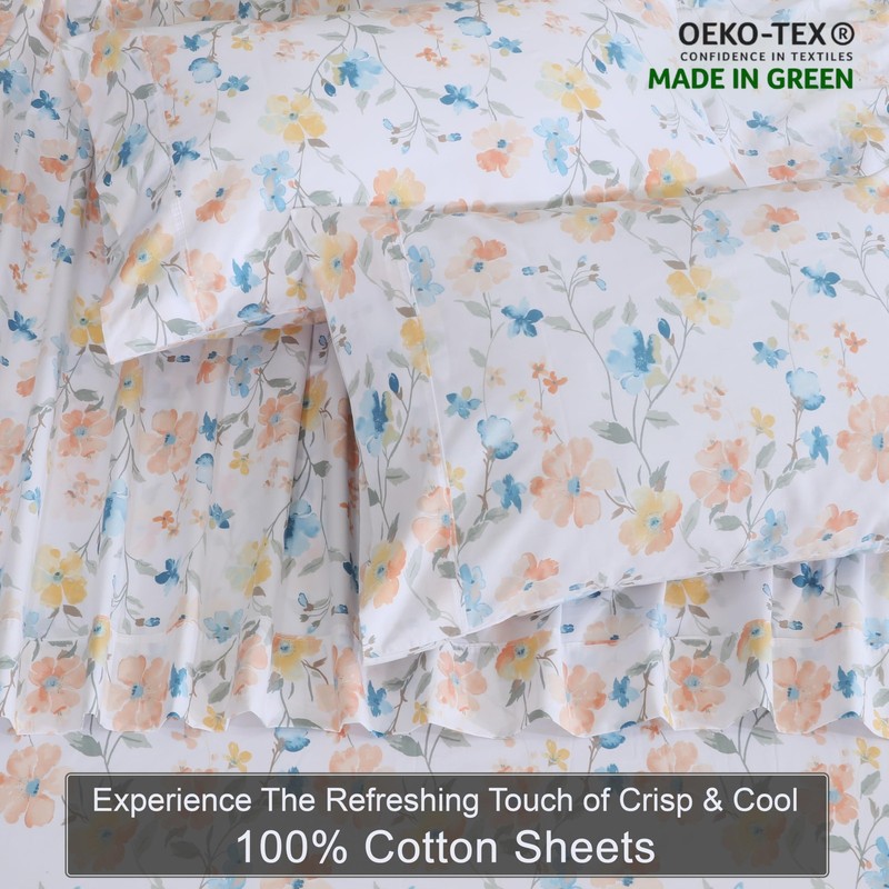 100 Cotton Sheets - Cooling Crisp Twin XL Size Percale Sheets Sets, 16 Deep ... gallery