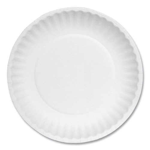 AJM Packaging Corporation White Paper Plates, 6" dia, 100/Pack, 10 Packs/Carton gallery