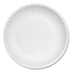 AJM Packaging Corporation White Paper Plates, 6″ dia, 100/Pack, 10 Packs/Carton