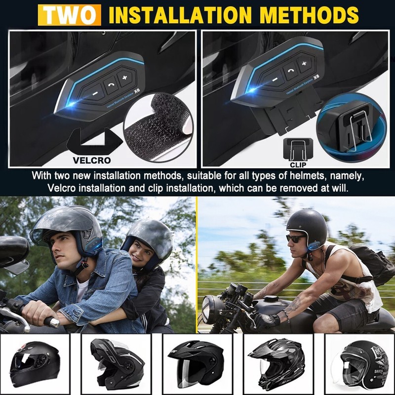 Bluetooth 5.0 Motorcycle Helmet Headset Wireless Motorbike Hands-free Waterproof gallery