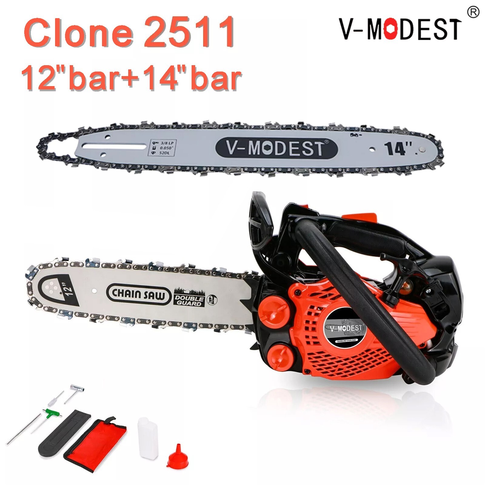 V-MODEST 12"&14" Bar Compact Top Handle Gas Chainsaw 25CC 2-Stroke Climbing Saw gallery