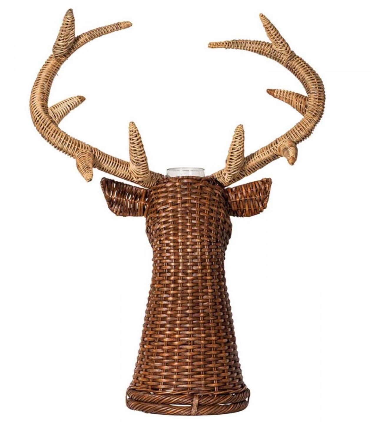 Juliska Brown Beige Devon Willow Wicker Woven Stag Vase 31" gallery