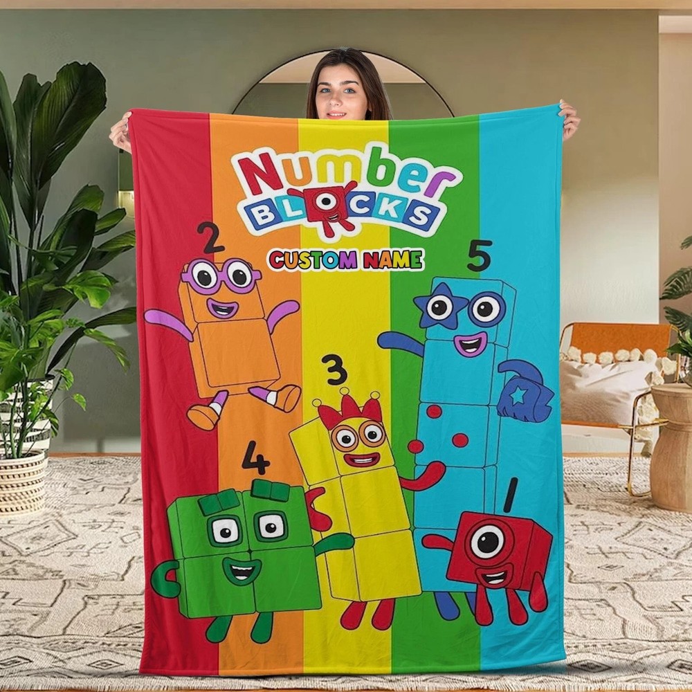 Custom Numberblocks Blanket, Numberblocks TV Fleece Blanket, Numberblocks