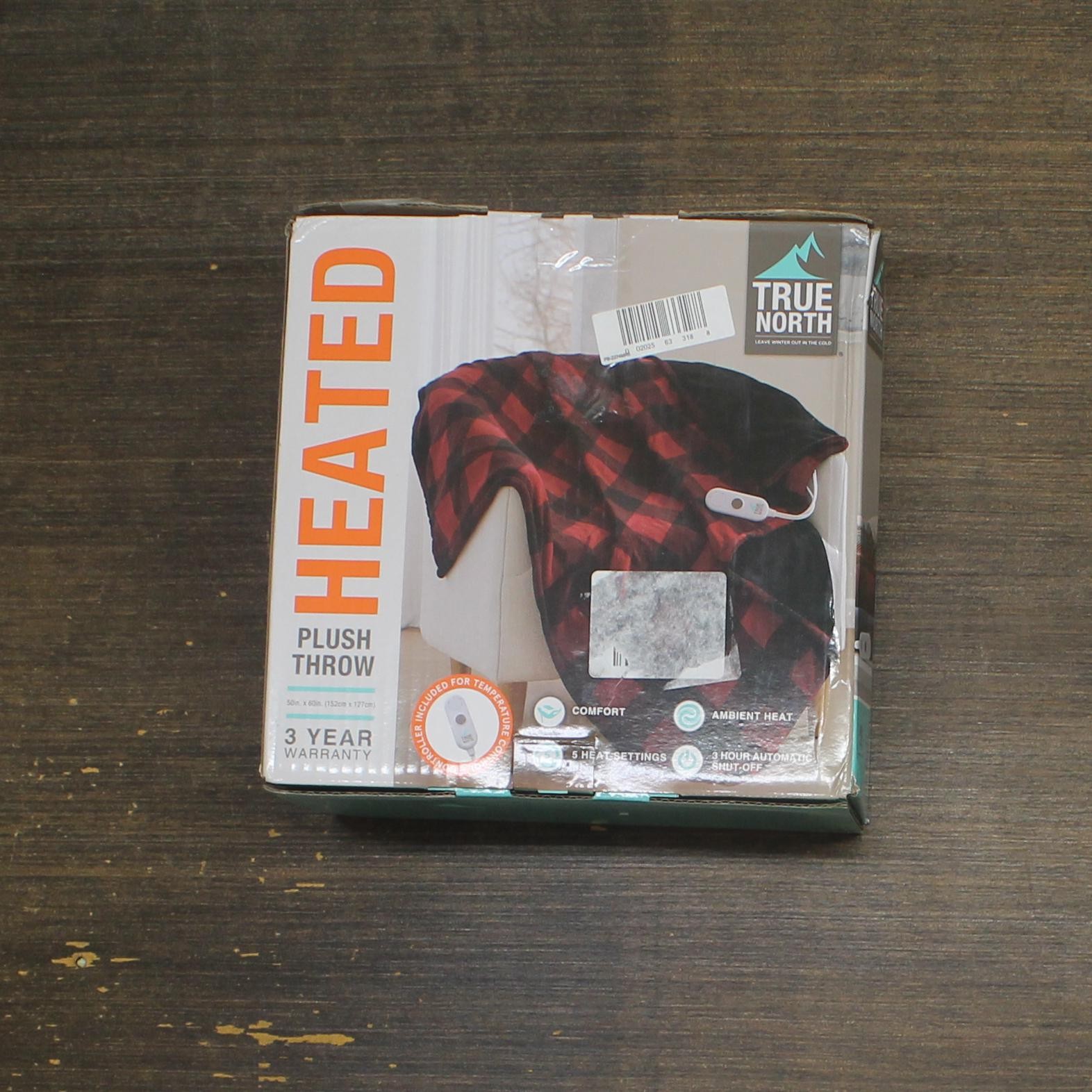 true North Microplush Plaid Heated Electric Throw Blanket Red / Black 50x60 gallery