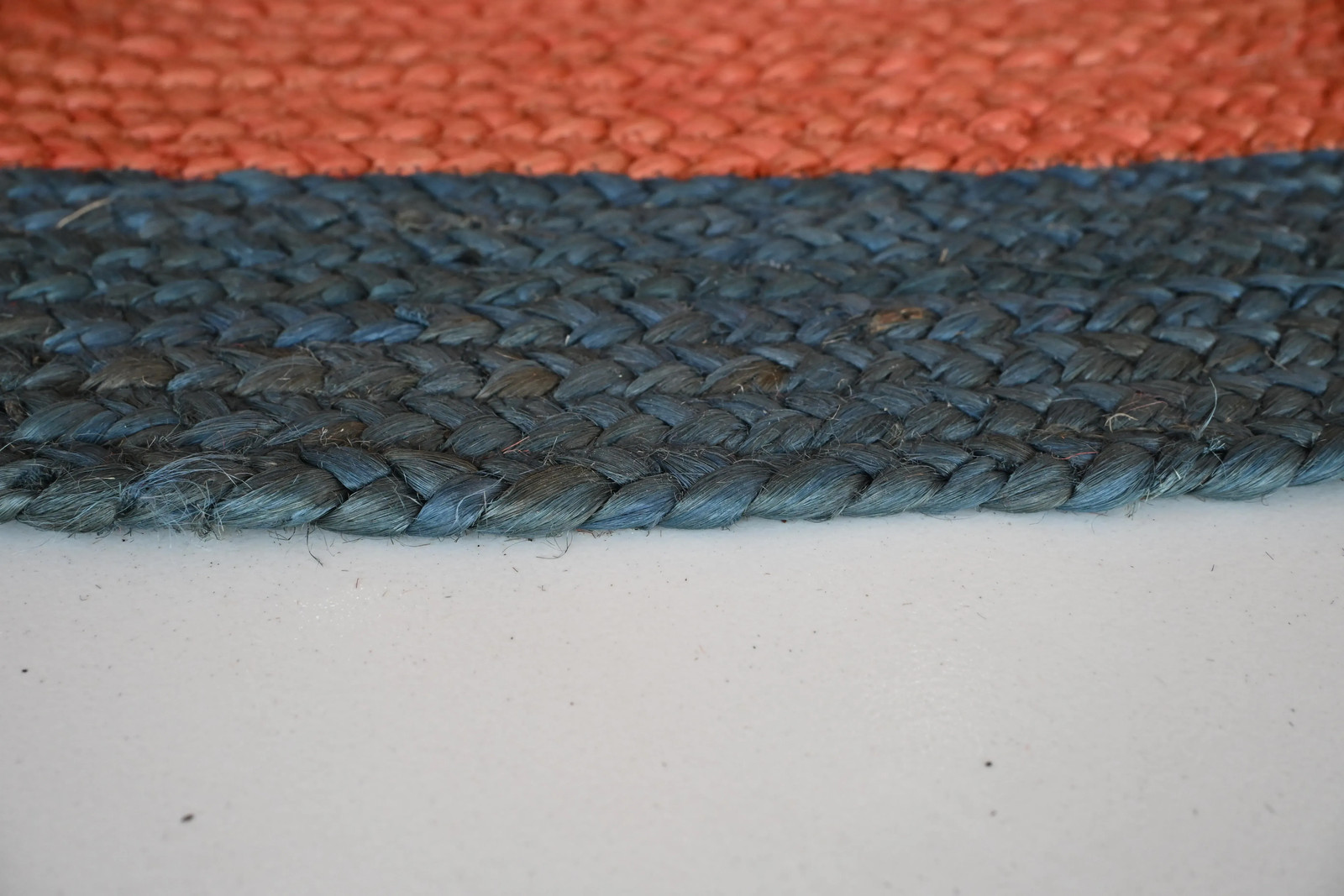 Rugmoda Jute Red & Blue Braided Oval Doormat 1.5x2 ft Entryway Rug gallery