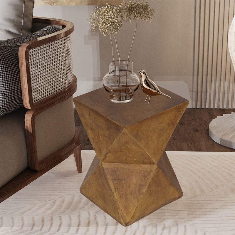 Outdoor Lightweight Concrete Side Table Concrete Stool End Table Accent Table gallery