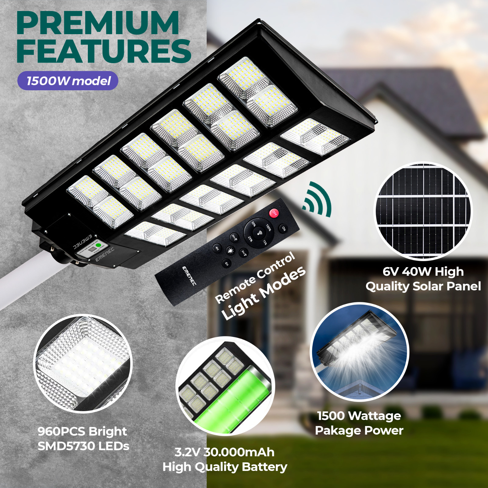 Extra Large Solar Street Lights Waterproof Outdoor Commercial Parking Lot Light gallery