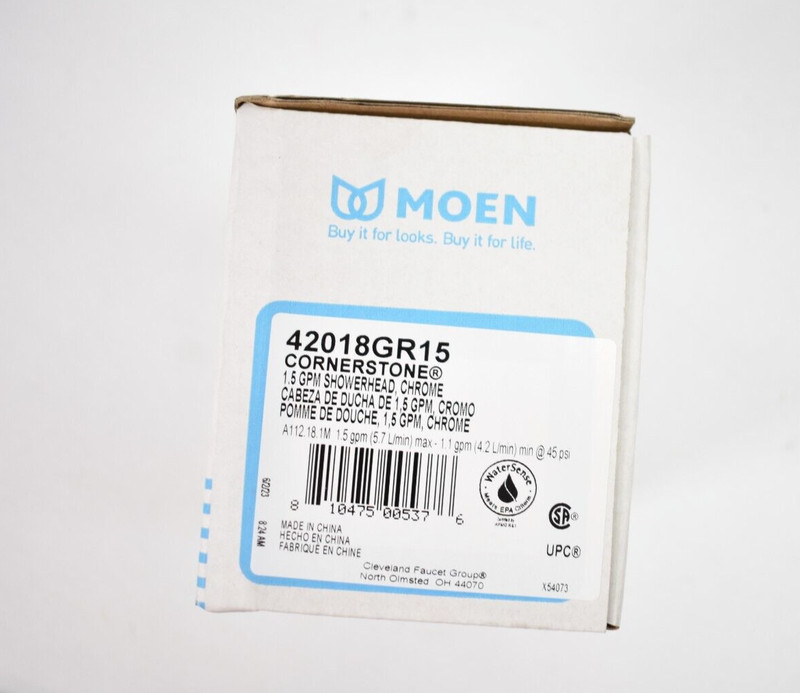 Moen Cornerstone 1.5 GPM Single Function Shower Head Chrome Finish 42018GR15 gallery