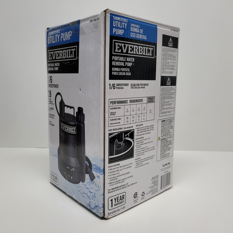 Everbilt Submersible Utility Pump Plastic SUP54-HD - Open Box - Tested gallery