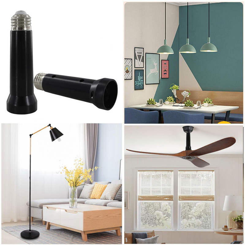 5.31 Inches Light Socket Extender, E26 to E27 Light Bulb Extension Socket Lamp L gallery