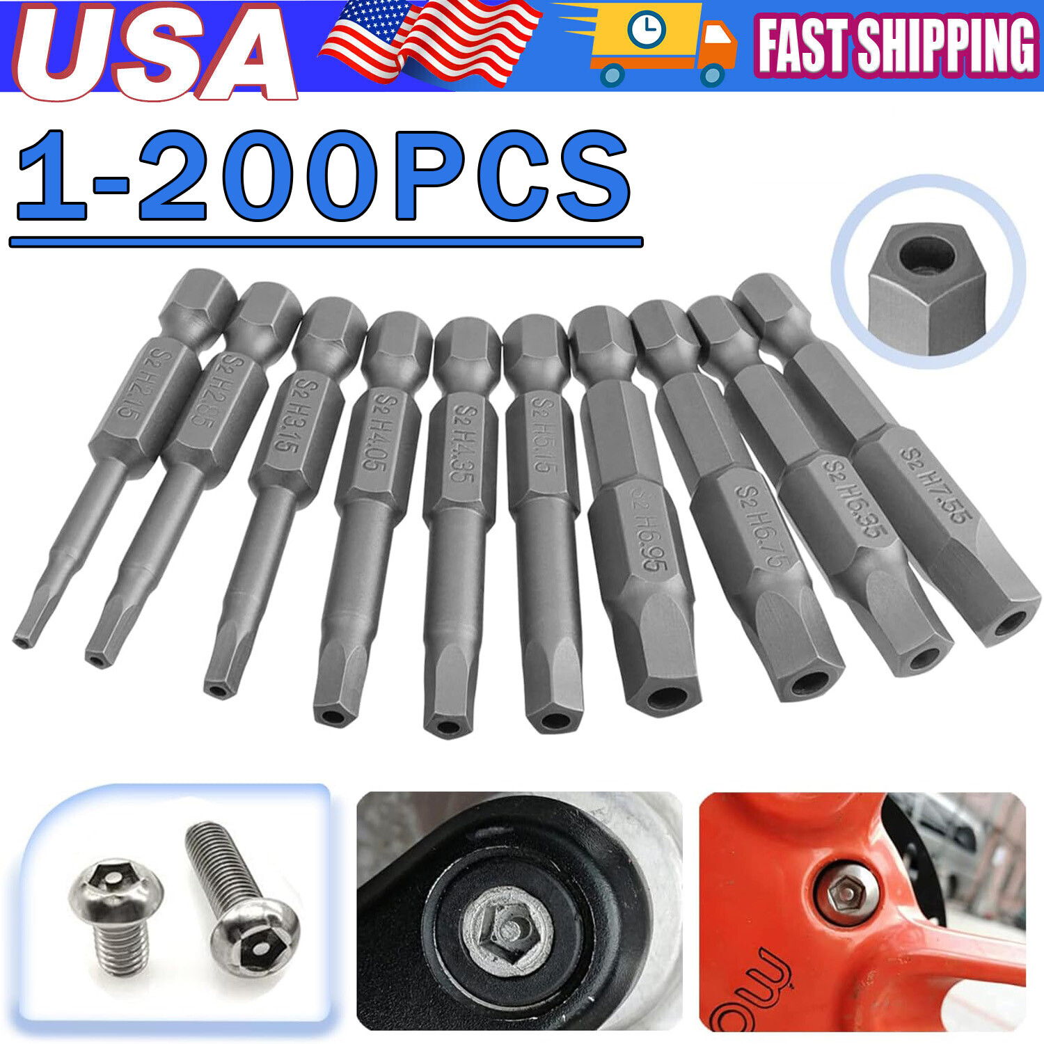 Security Torx Bit Set +Hex Key Allen Bit Set-For Power Drill & Impact Driver Lot gallery