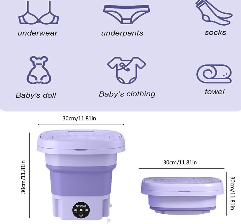 Portable Washing Machine Mini Washer Foldable Washer and Spin Dryer Small Travel gallery