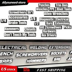 35/ Magnetic Tool Box Labels – Drawer Organizer Magnets – Multiple Colors