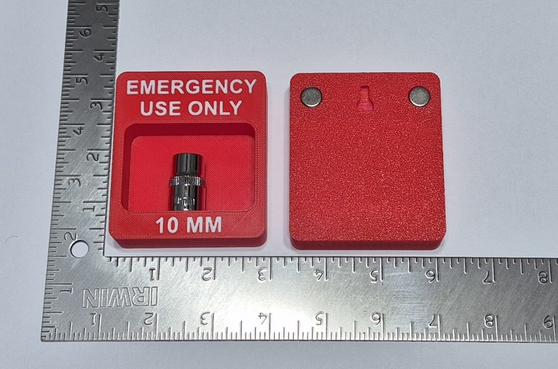 Emergency Use Only 10mm Socket Holder Tool Box Magnet 3/8" 3D Printed gallery