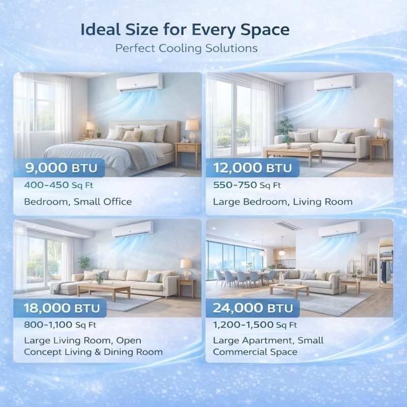 🔥24000 BTU Mini Split Air Conditioner Heat Pump 21 SEER2 Ductless Inverter 230V gallery