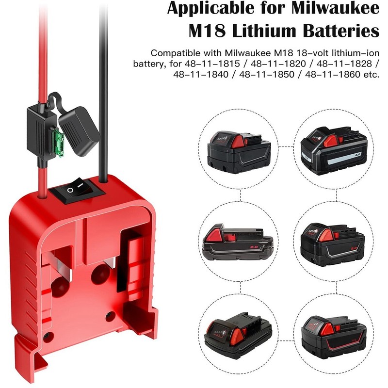 NEW DIY Power Wheels Adapter Connect For Milwaukee M18 18V Battery Dock USA gallery