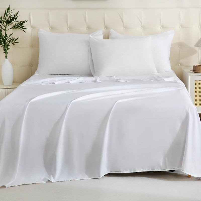 White Bulk Flat Sheets Only King Size 6 Pack Easy Sort Top Bed Sheet Durable gallery