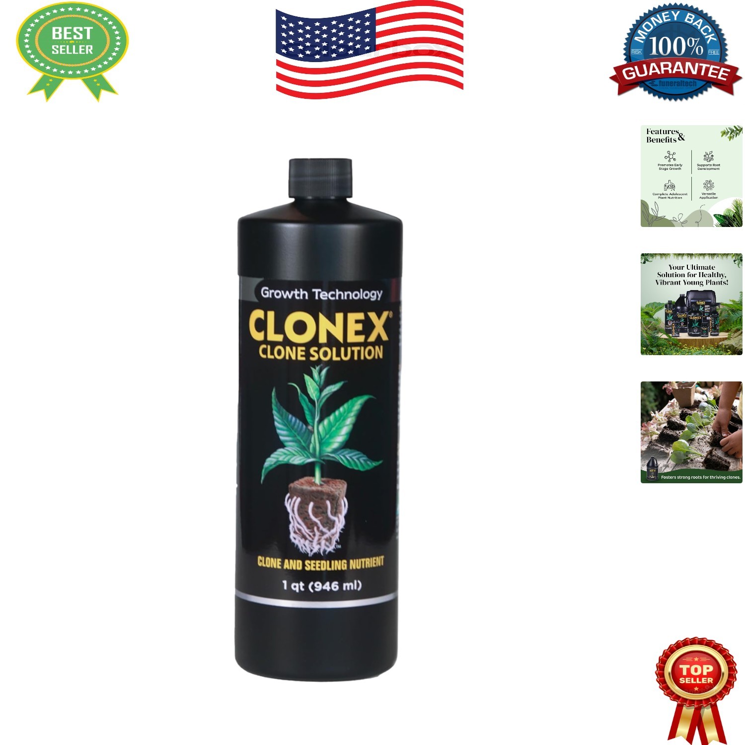 Fast-Acting Nutrient Formula: 1 Quart Clone Solution for Strong Seedling Growth gallery