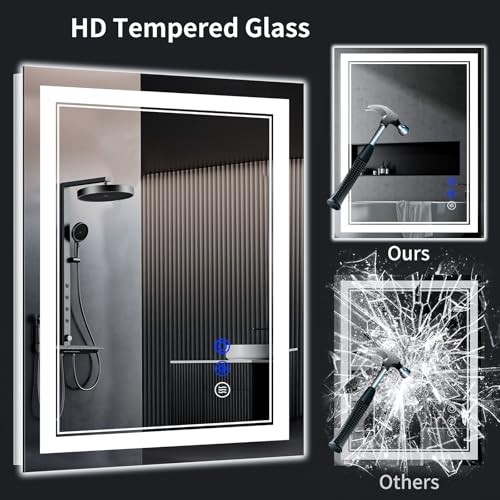40"x30" LED Bathroom Mirror with Anti-Fog, Stepless Dimmable 40"L x 30"W gallery