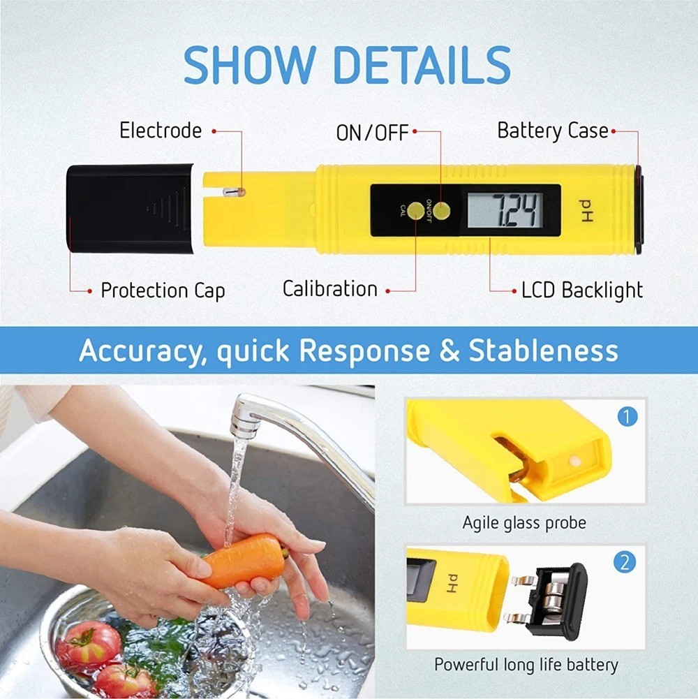 2Pcs Digital LCD PH Meter Pen +TDS EC Water Purity PPM Temperature Tester_Tool gallery