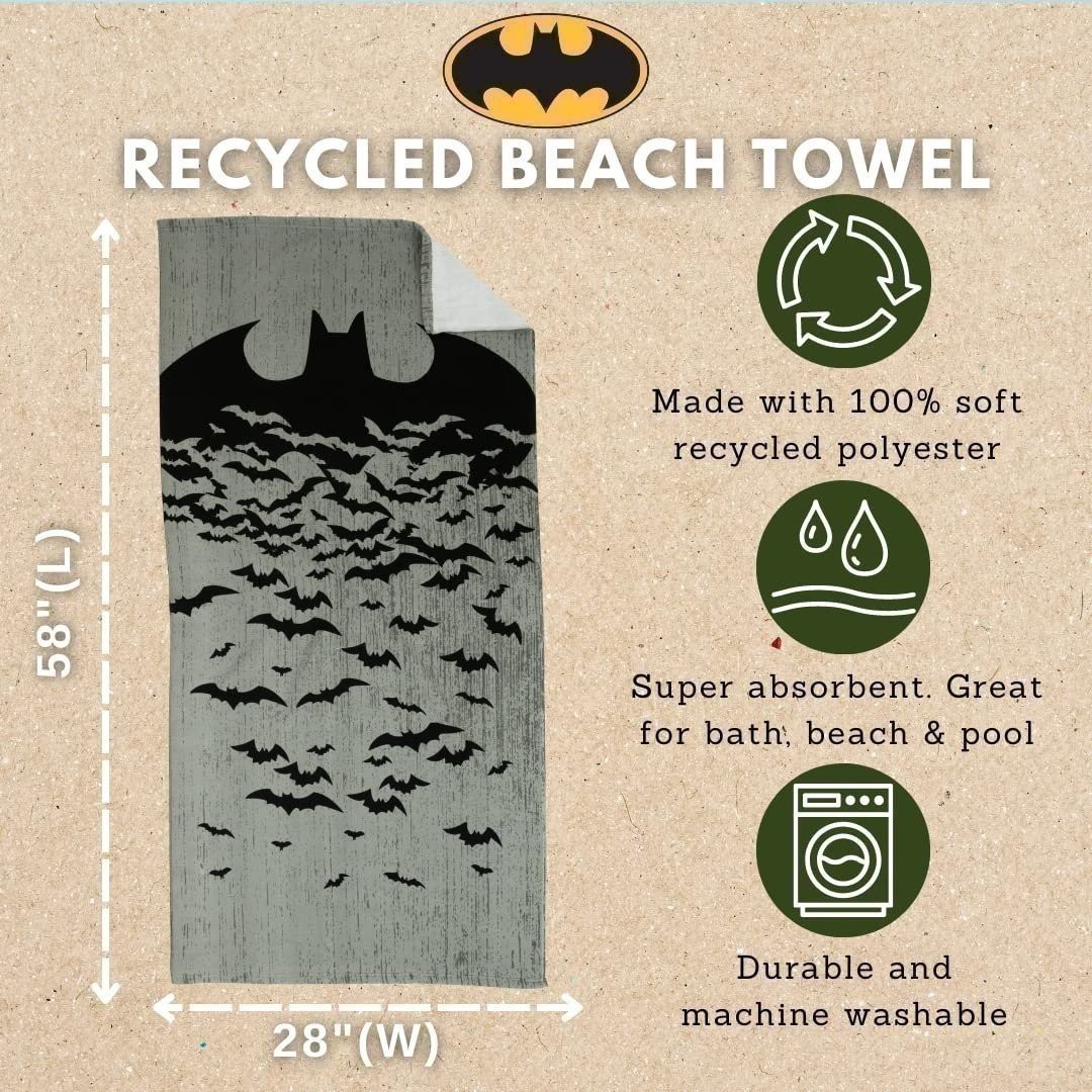 Franco Batman Kids Super Soft Bath/Pool/Beach Towel, 58 in x 28 in gallery