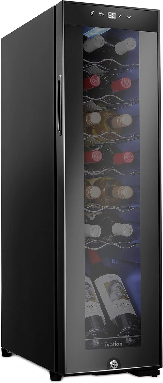 14 Bottle Compressor Wine Cooler Refrigerator W/Lock | Large Freestanding Wine C gallery