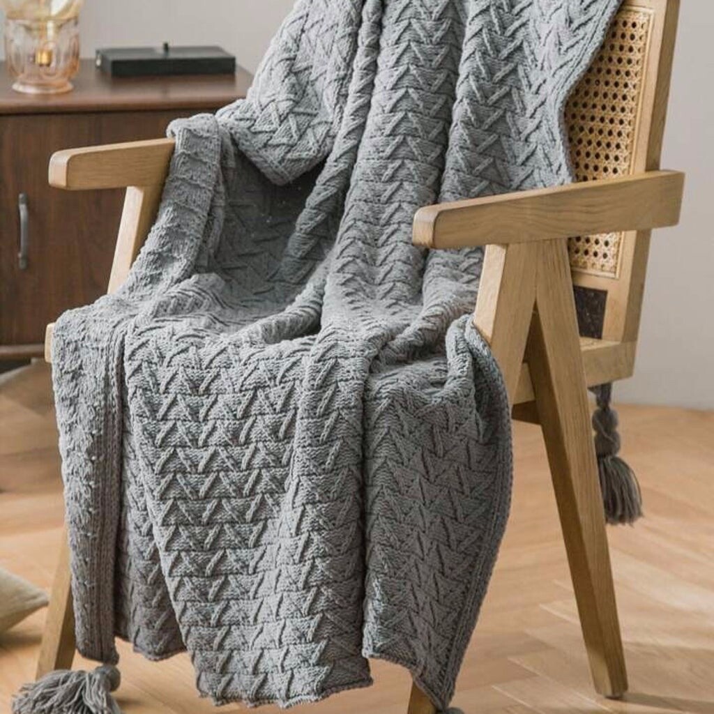 New -- Longhui bedding Fringe Chenille Knit Throw Blanket Couch Cover, 3 Colors gallery