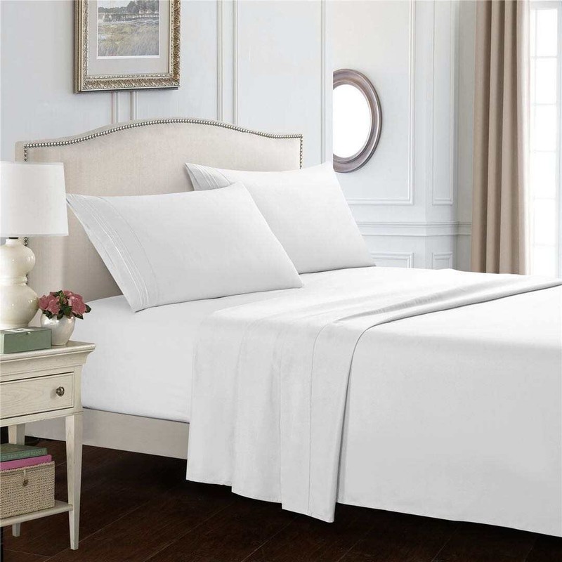 4 Piece Bed Sheets Set Deep Pocket Soft Microfiber Sheets Full Queen King Size gallery